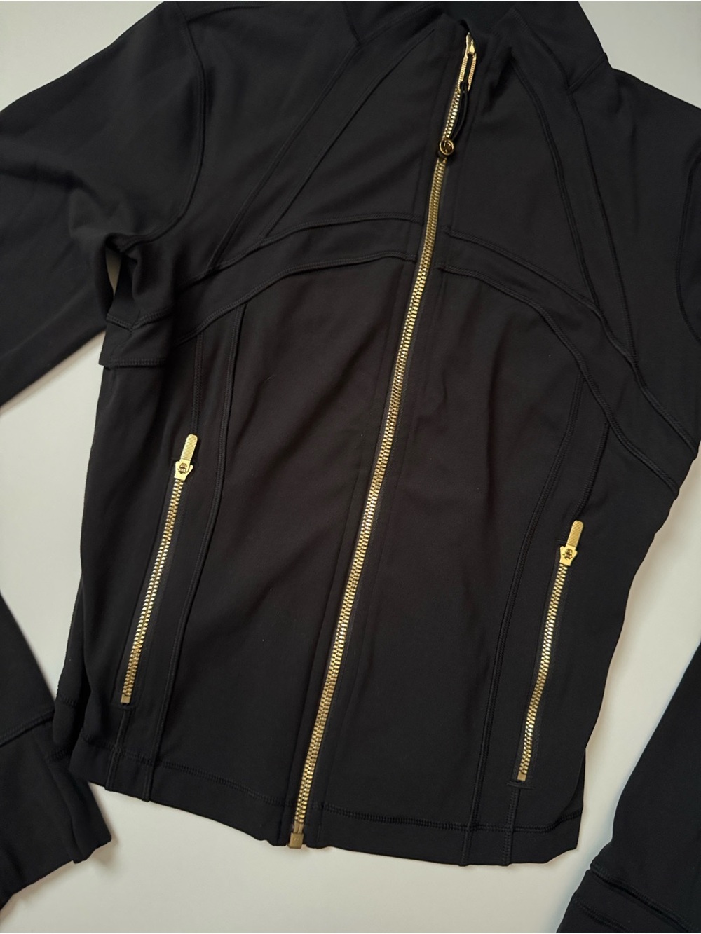lululemon athletica Black Moto-Style Zip Jacket with Gold Accents - Picture 6 of 7